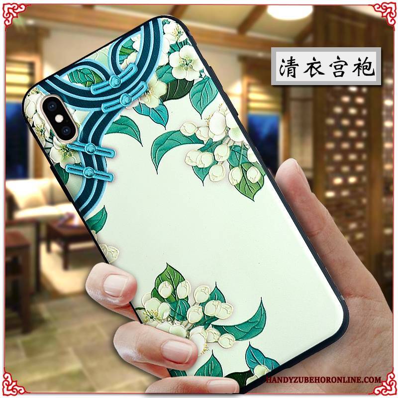 Hülle iPhone Xs Max Prägung Handyhüllen Chinesische Art, Case iPhone Xs Max Kreativ Persönlichkeit Palast