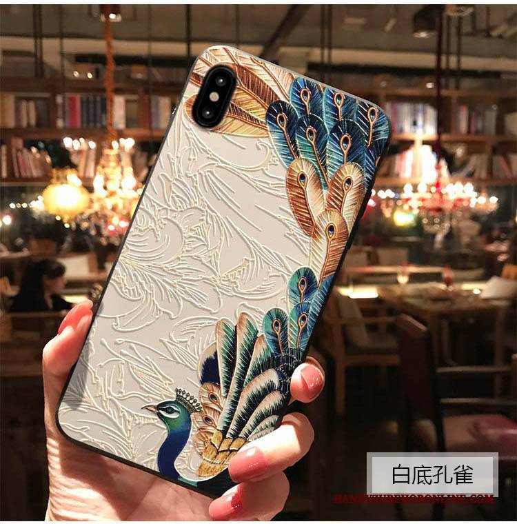 Hülle iPhone Xs Max Prägung Handyhüllen Trend, Case iPhone Xs Max Taschen Blau Chinesische Art