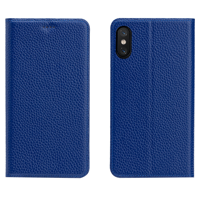 Hülle iPhone Xs Max Taschen Blau Handyhüllen, Case iPhone Xs Max Schutz Anti-sturz Krokodilmuster