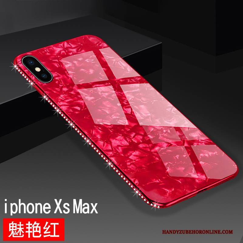 Hülle iPhone Xs Max Taschen Rot Trendmarke, Case iPhone Xs Max Weiche Anti-sturz Persönlichkeit