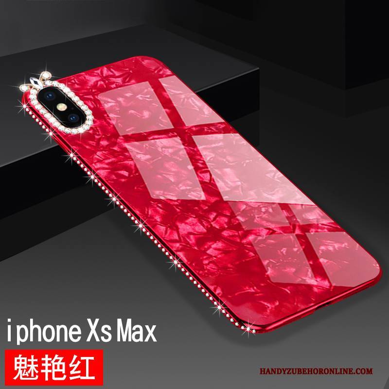 Hülle iPhone Xs Max Taschen Rot Trendmarke, Case iPhone Xs Max Weiche Anti-sturz Persönlichkeit