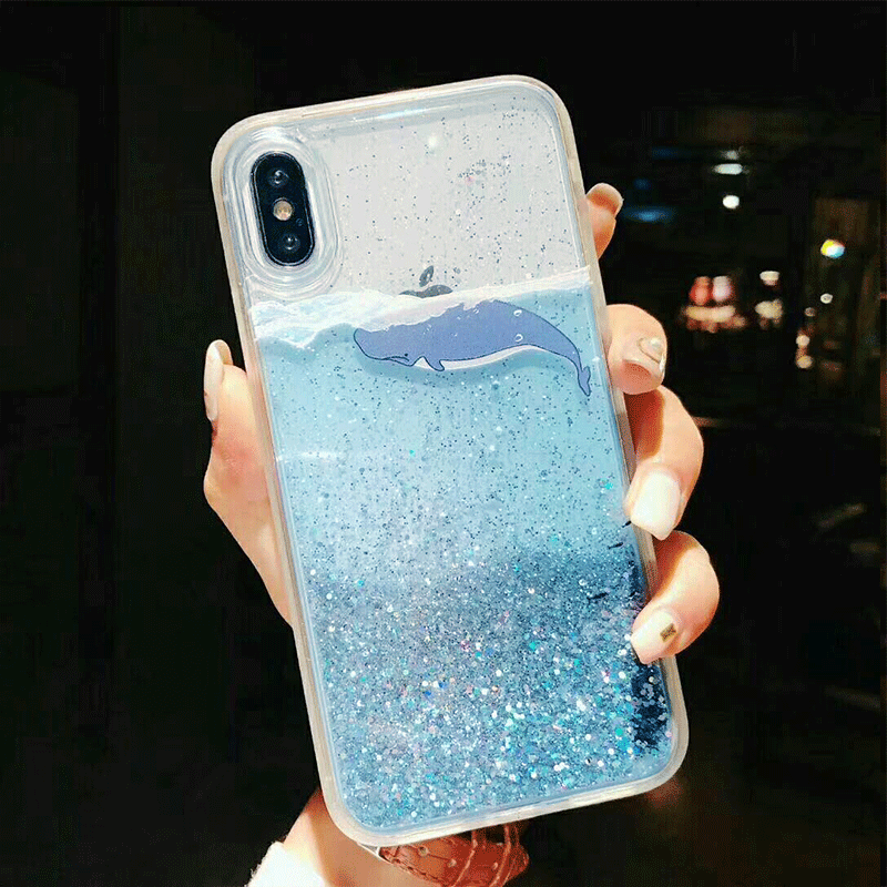 Hülle iPhone Xs Max Treibsand Handyhüllen, Case iPhone Xs Max Fließen Blau