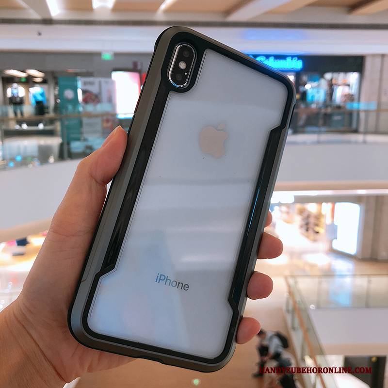 Hülle iPhone Xs Metall Handyhüllen Transparent, Case iPhone Xs Taschen Rosegold Anti-sturz