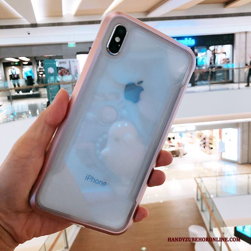 Hülle iPhone Xs Metall Handyhüllen Transparent, Case iPhone Xs Taschen Rosegold Anti-sturz