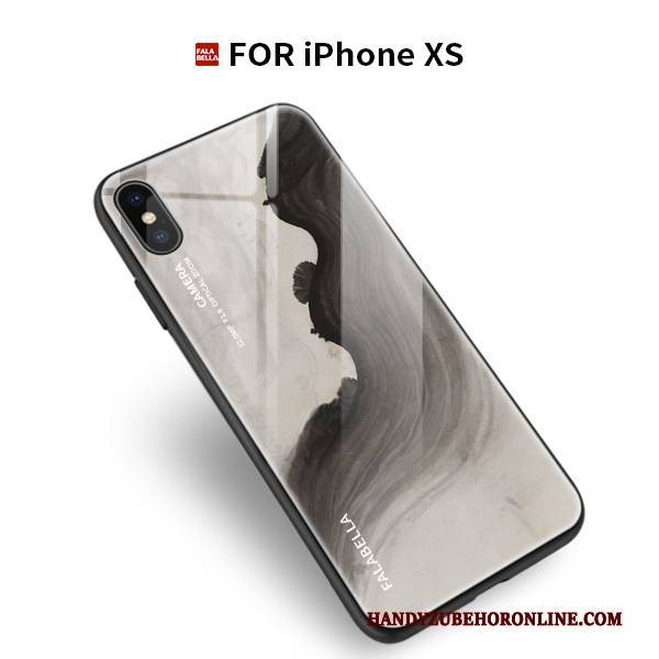 Hülle iPhone Xs Schutz Handyhüllen Glas, Case iPhone Xs Taschen Persönlichkeit Wind