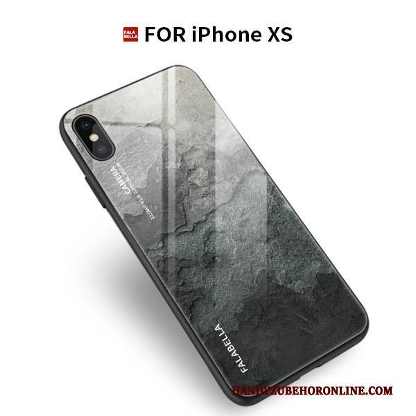 Hülle iPhone Xs Schutz Handyhüllen Glas, Case iPhone Xs Taschen Persönlichkeit Wind