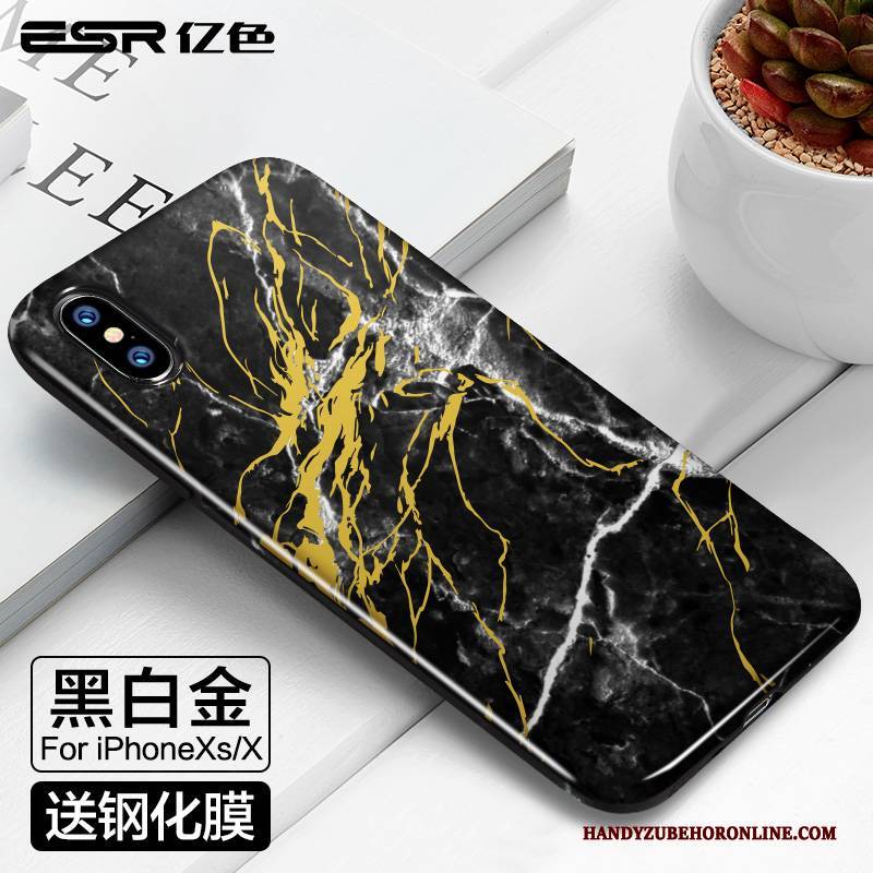 Hülle iPhone Xs Silikon Grau Schwer, Case iPhone Xs Weiche Anti-sturz Trend