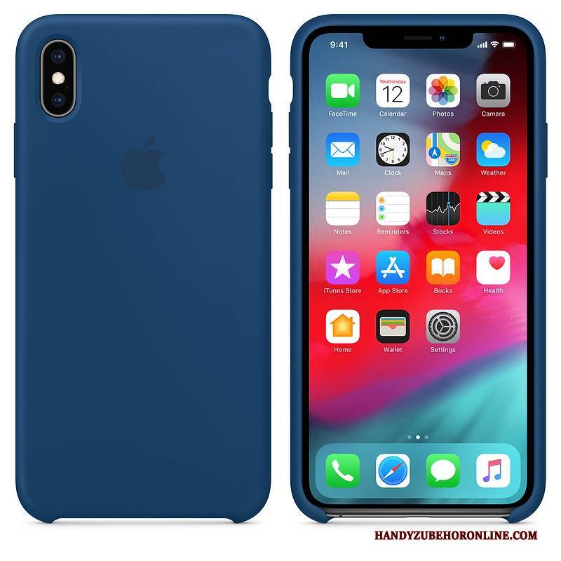 Hülle iPhone Xs Silikon Netto Rot Anti-sturz, Case iPhone Xs Schutz Handyhüllen Blau