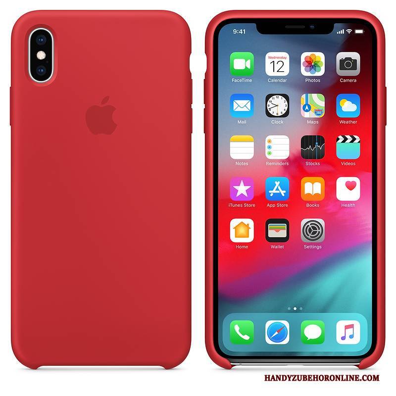 Hülle iPhone Xs Silikon Netto Rot Anti-sturz, Case iPhone Xs Schutz Handyhüllen Blau