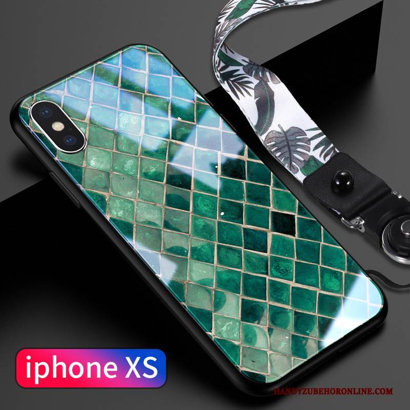 Hülle iPhone Xs Taschen Anti-sturz Grün, Case iPhone Xs Farbe Schlank Handyhüllen