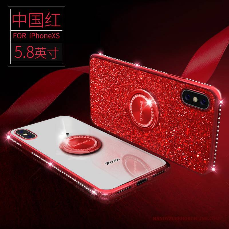 Hülle iPhone Xs Taschen Neu Netto Rot, Case iPhone Xs Strass Handyhüllen Anti-sturz