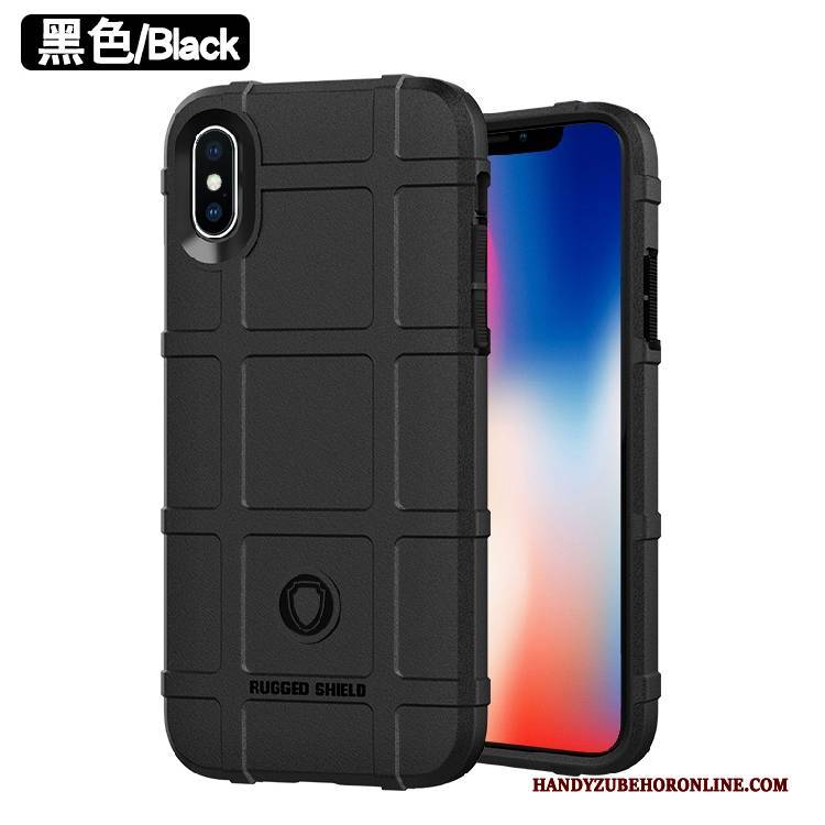 Hülle iPhone Xs Taschen Schwarz Persönlichkeit, Case iPhone Xs Silikon Handyhüllen Anti-sturz