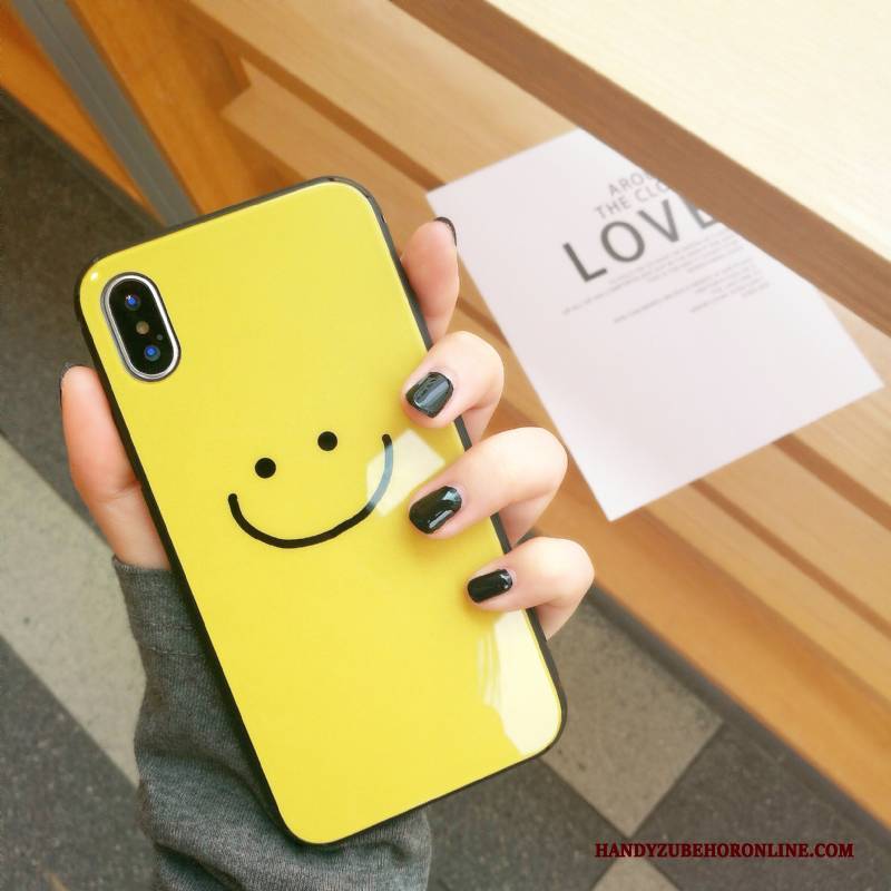 Hülle iPhone Xs Taschen Smiley Persönlichkeit, Case iPhone Xs Kreativ Schwarz Handyhüllen