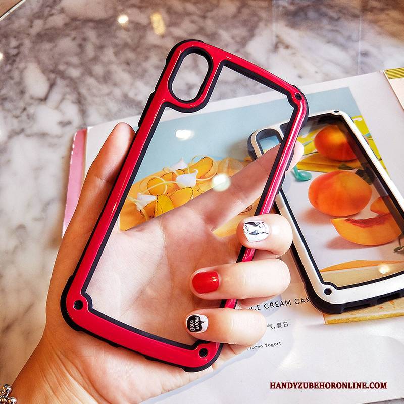 Hülle iPhone Xs Weiche Rot Handyhüllen, Case iPhone Xs Silikon Trendmarke Transparent