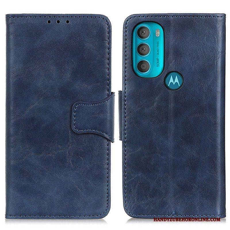 Lederhüllen Für Moto G71 5G Flip Case Doppelseitige Magnetklappe