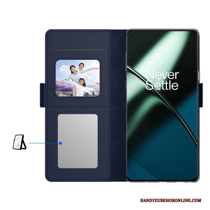 Lederhüllen Für OnePlus 11 5G Abnehmbarer Spiegel Und Kartenhalter