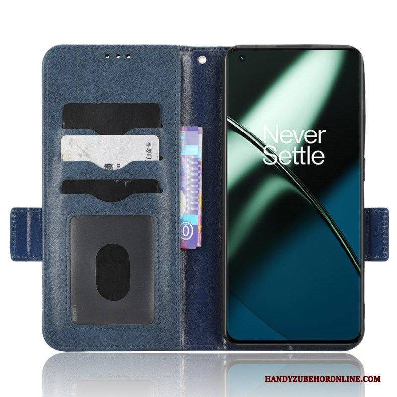 Lederhüllen Für OnePlus 11 5G Flip Case Doppelklappe Und Dreiecksmuster
