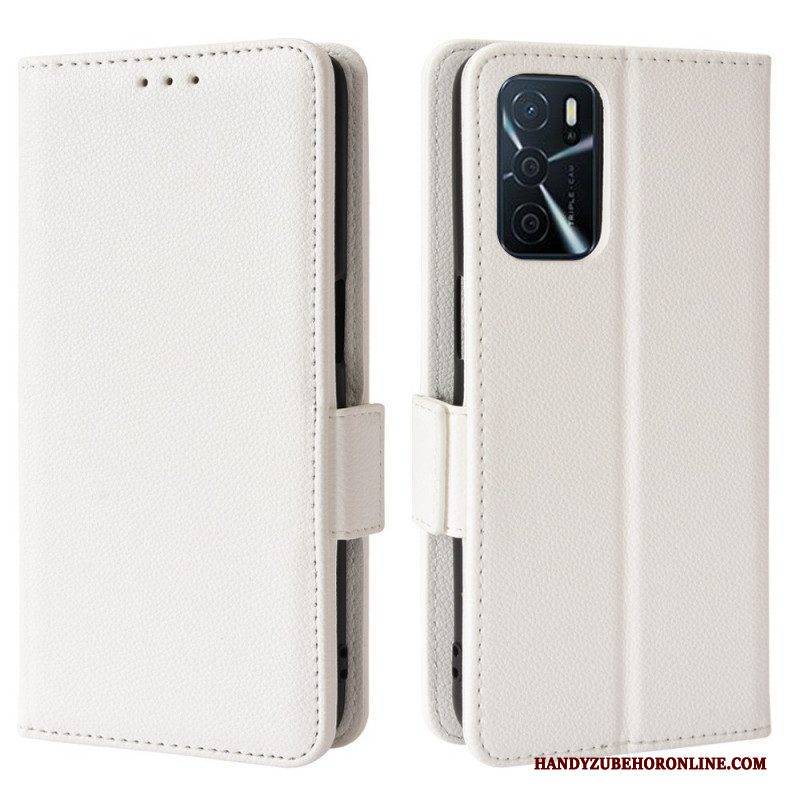 Lederhüllen Für Oppo A16 / A16s Flip Case Klappe Double Litchi Neue Farben