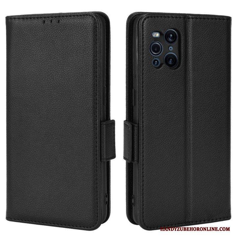 Lederhüllen Für Oppo Find X3 Pro Flip Case Klappe Double Litchi Neue Farben