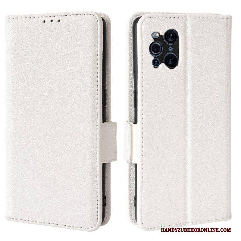 Lederhüllen Für Oppo Find X3 Pro Flip Case Klappe Double Litchi Neue Farben