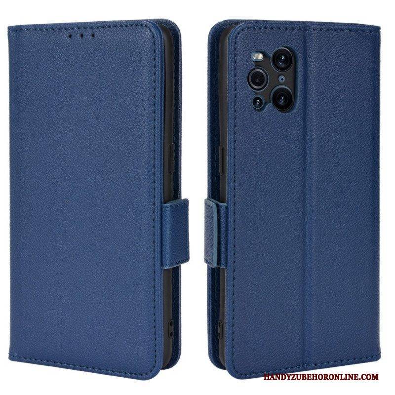 Lederhüllen Für Oppo Find X3 Pro Flip Case Klappe Double Litchi Neue Farben