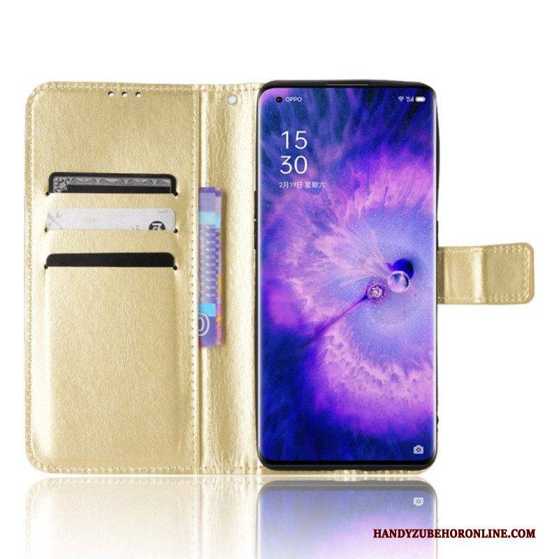 Lederhüllen Für Oppo Find X5 Auffälliges Kunstleder