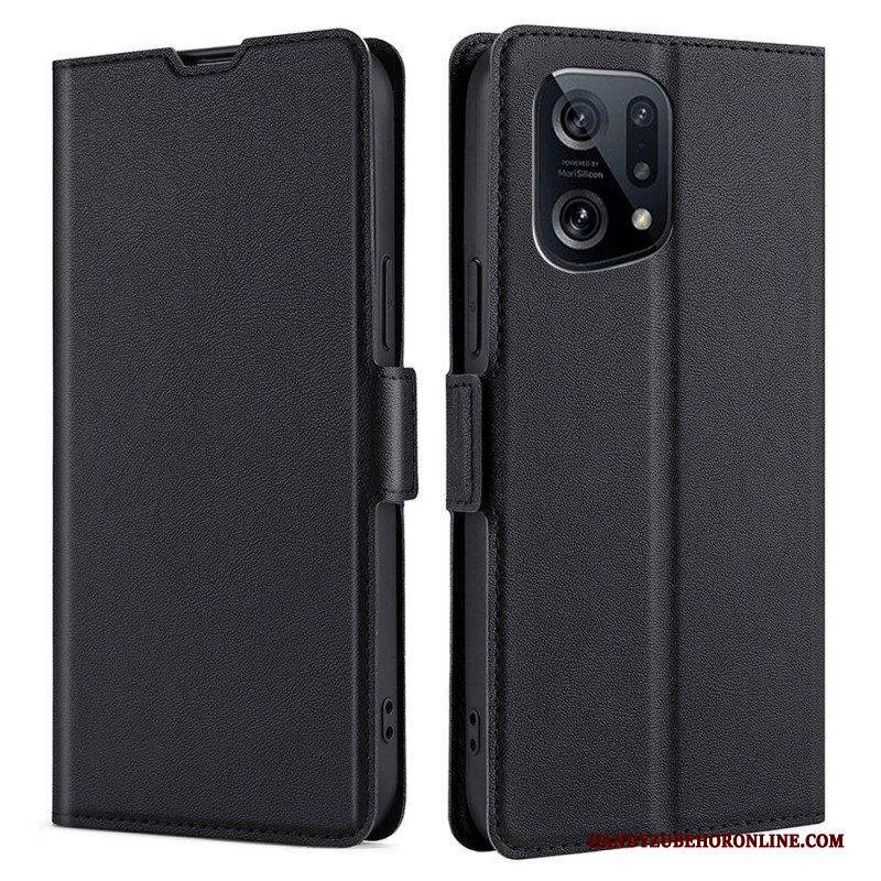 Lederhüllen Für Oppo Find X5 Flip Case Klappen-doppeldesign