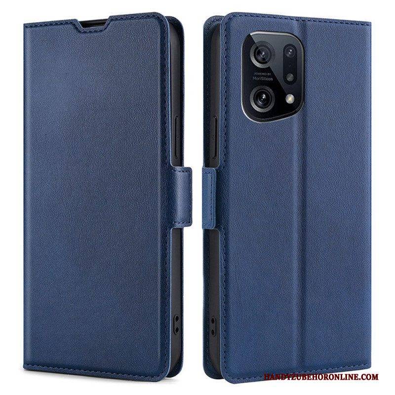 Lederhüllen Für Oppo Find X5 Flip Case Klappen-doppeldesign