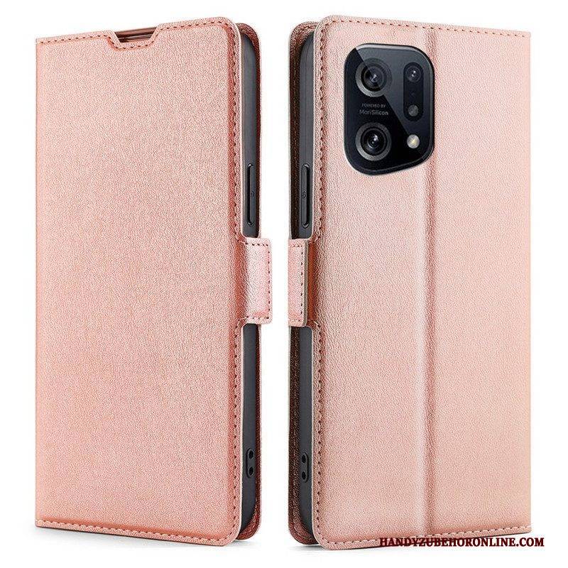 Lederhüllen Für Oppo Find X5 Flip Case Klappen-doppeldesign