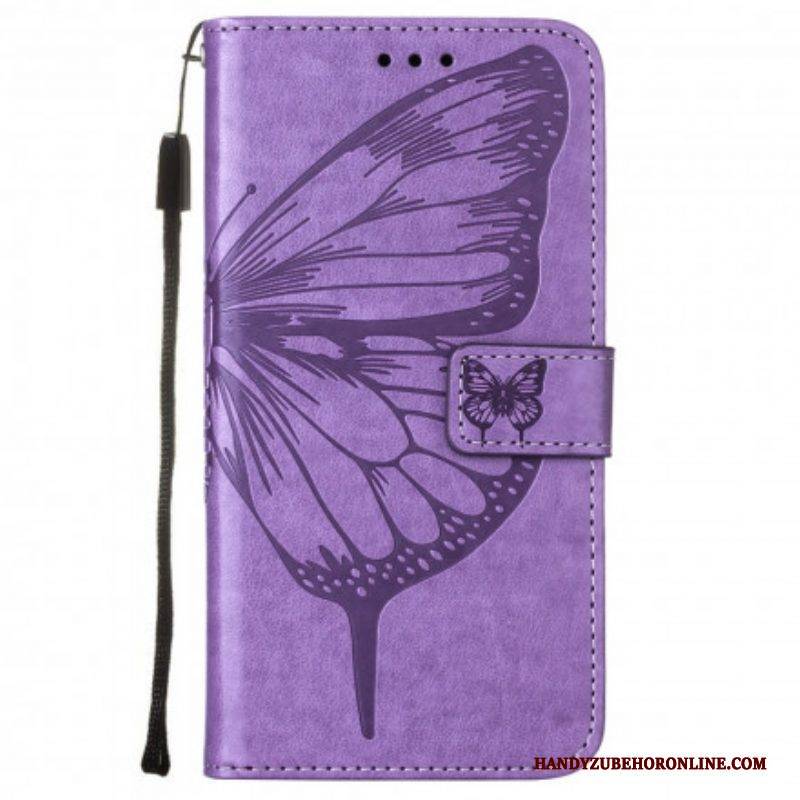 Lederhüllen Für Poco M3 Schmetterlingsdesign Mit Umhängeband