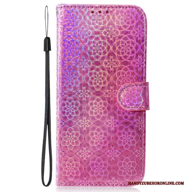 Lederhüllen Für Samsung Galaxy A13 Mit Kordel Strappy Psychedelische Blumen