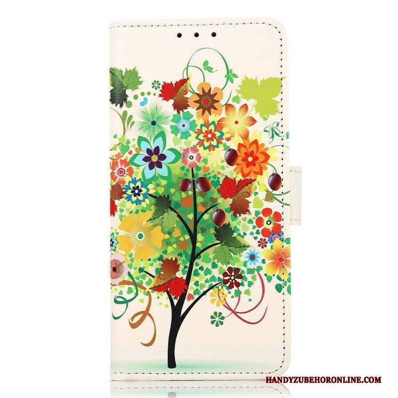 Lederhüllen Für Samsung Galaxy A14 / A14 5G Blühender Baum