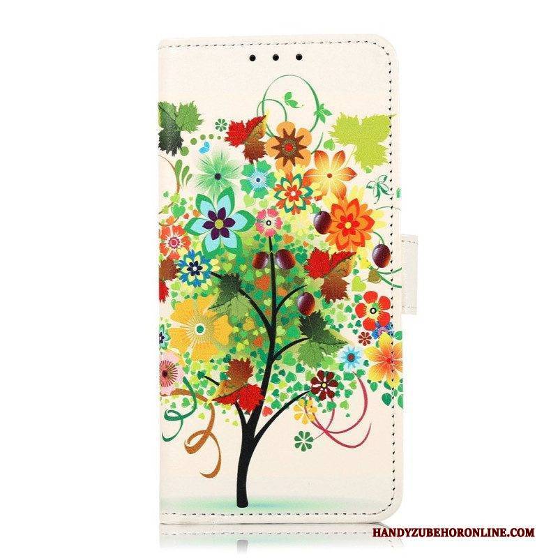 Lederhüllen Für Samsung Galaxy M23 5G Blühender Baum