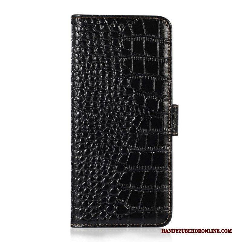 Lederhüllen Für Samsung Galaxy M23 5G Echtes Leder Im Krokodil-stil
