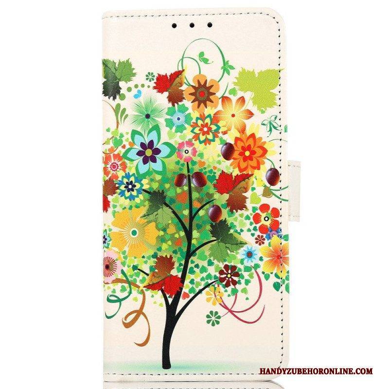 Lederhüllen Für Samsung Galaxy M33 5G Blühender Baum