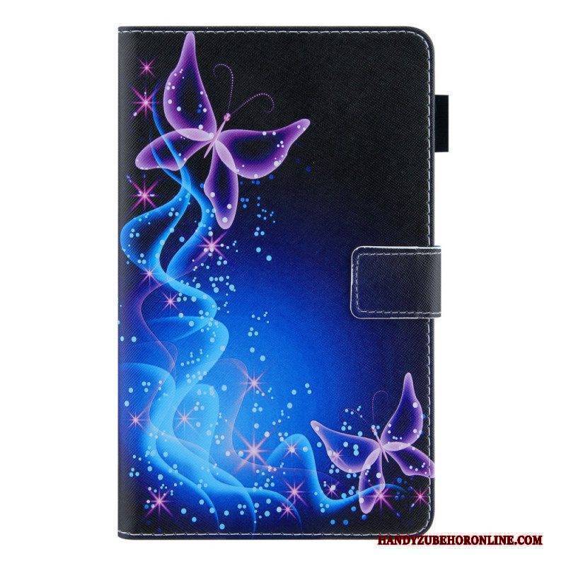 Lederhüllen Für Samsung Galaxy Tab A8 (2021) Bunte Schmetterlinge