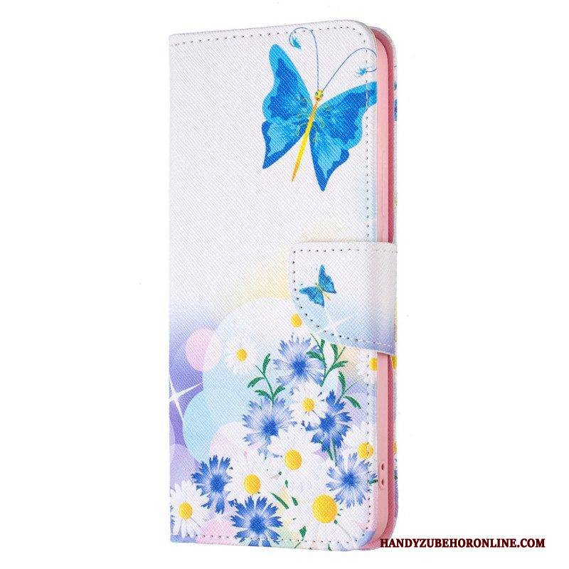 Lederhüllen Für Xiaomi Redmi Note 11 Pro Plus 5G Schmetterlinge