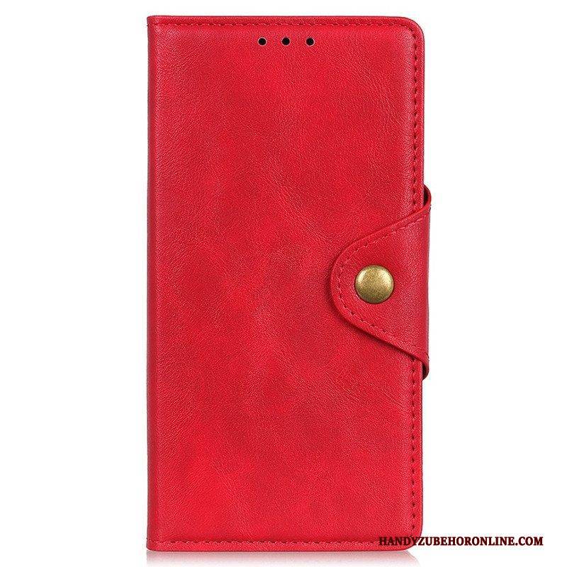 Lederhüllen Für Xiaomi Redmi Note 12 4G Magnetischer Knopf Aus Kunstleder