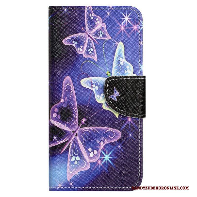 Lederhüllen Für Xiaomi Redmi Note 12 4G Schmetterlinge