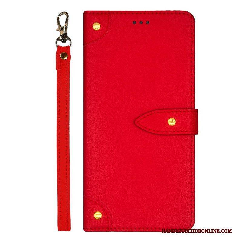 Lederhüllen Für Xiaomi Redmi Note 12 Pro Nieten Und Lanyard