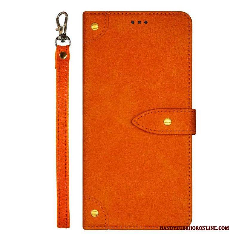 Lederhüllen Für Xiaomi Redmi Note 12 Pro Nieten Und Lanyard