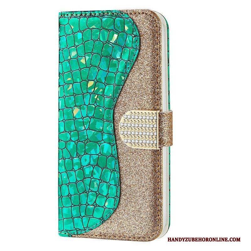 Lederhüllen Für iPhone 13 Mini Krokodildiamanten