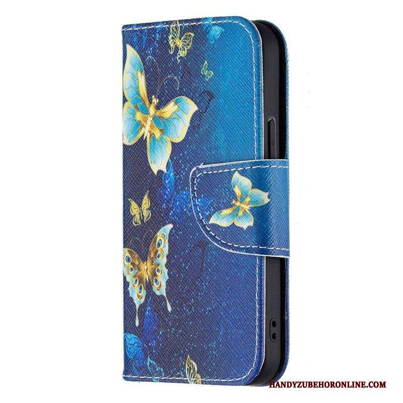 Lederhüllen Für iPhone 13 Mini Schmetterlingskönige
