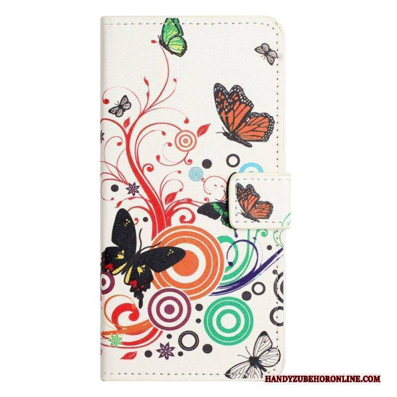 Lederhüllen Für iPhone 15 Nur Schmetterlinge