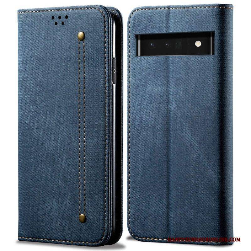 Schutzhülle Für Google Pixel 6 Pro Flip Case Denim-stoff