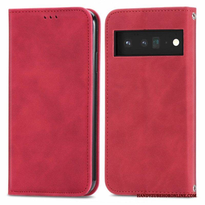 Schutzhülle Für Google Pixel 6 Pro Flip Case Vintage-skin-touch-design