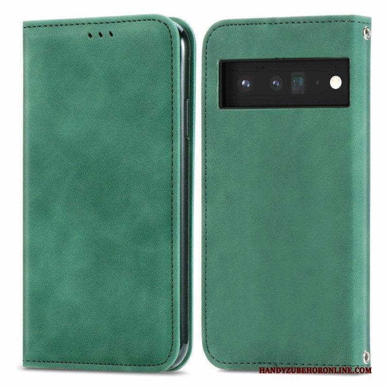 Schutzhülle Für Google Pixel 6 Pro Flip Case Vintage-skin-touch-design