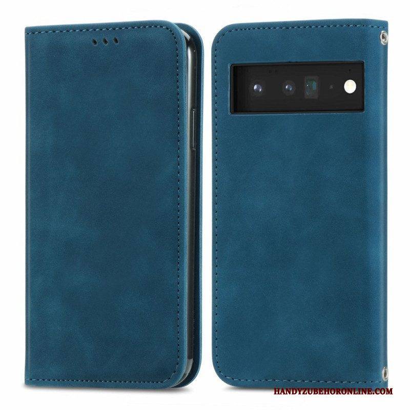 Schutzhülle Für Google Pixel 6 Pro Flip Case Vintage-skin-touch-design