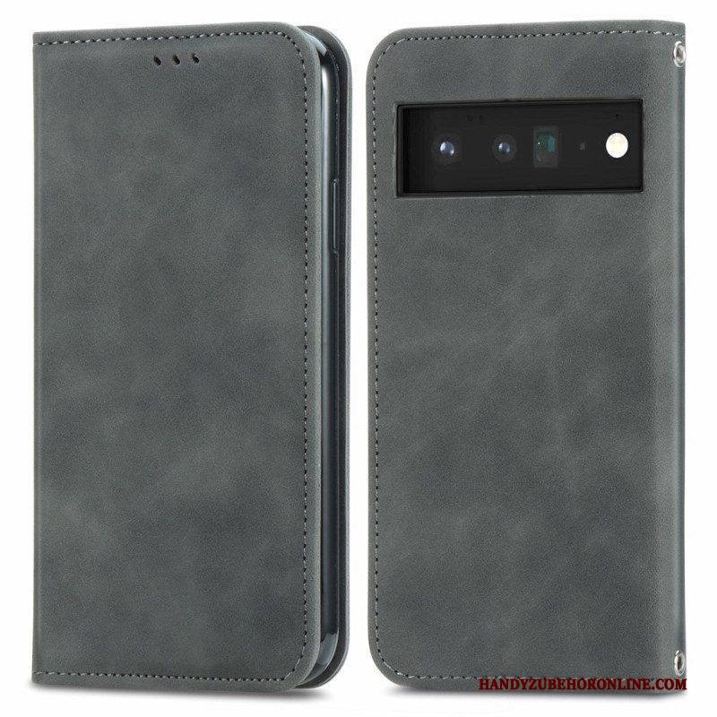 Schutzhülle Für Google Pixel 6 Pro Flip Case Vintage-skin-touch-design