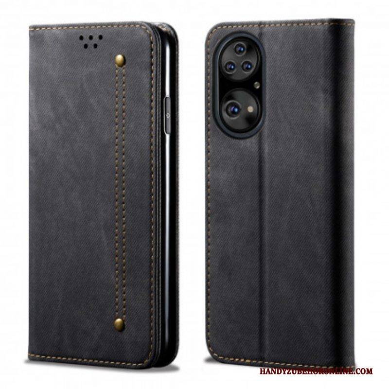 Schutzhülle Für Huawei P50 Pro Flip Case Kunstleder-jeans-textur